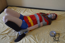 kinkyroom:  Haruka and the stolen Pokemon part two 8 by Natsuko-Hiragi“A few minuets later the man taped Haruka up very well with lots of duct tape… He tied her hands into mittens and bound them to her ankles…  and she was very well wrap gagged