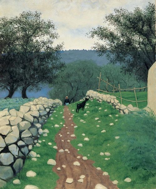 amare-habeo:Félix Edouard Vallotton (Swiss, 1865- 1925)Landscape with goat, Vence, 1924Oil on canvas