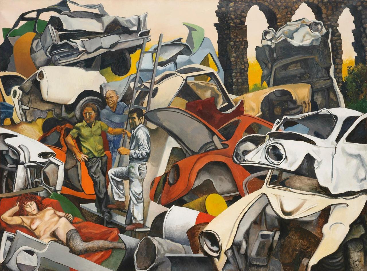 theegoist:  Renato Guttuso (Italian, 1912-1987) - Tre Operai e Una Prostituta, oil