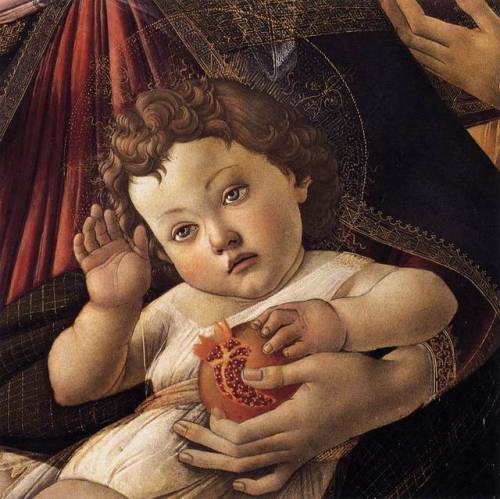 Madonna of the Pomegranate (detail) by Sandro Boticelli