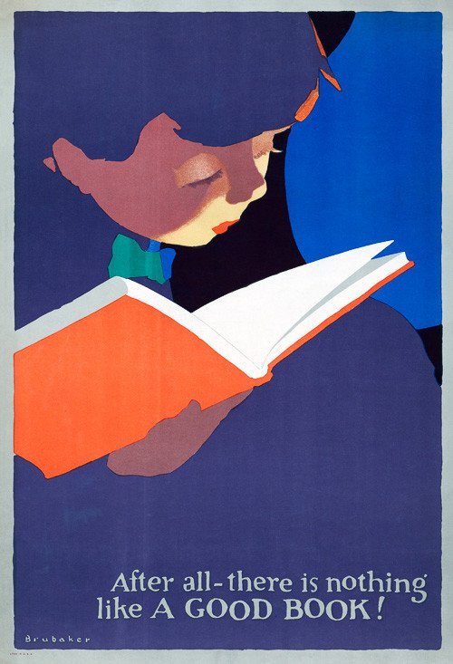vintagraphblog: After All - There is Nothing Like a Good Book. ﻿A boy concentrates on reading a