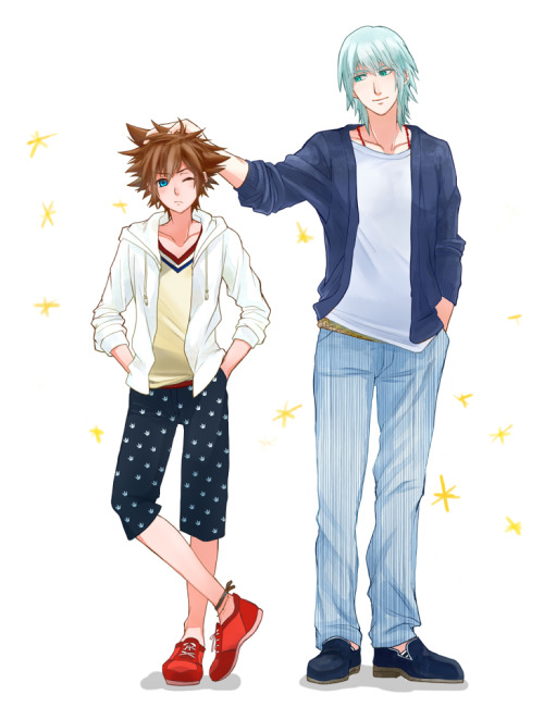 fuckyeahffboys:  Sora + Riku (KHII) | あんぢゅ   