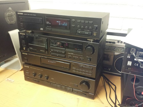 Kenwood Stereo Tower, 1990. Kenwood DP-1020 Compact Disc Player - Kenwood KX-2020 Stereo Cassette De