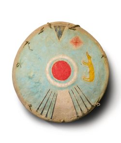 Anne-Sophie-Tschiegg:  Comanche Painted Hide Shield , 19Th Century.