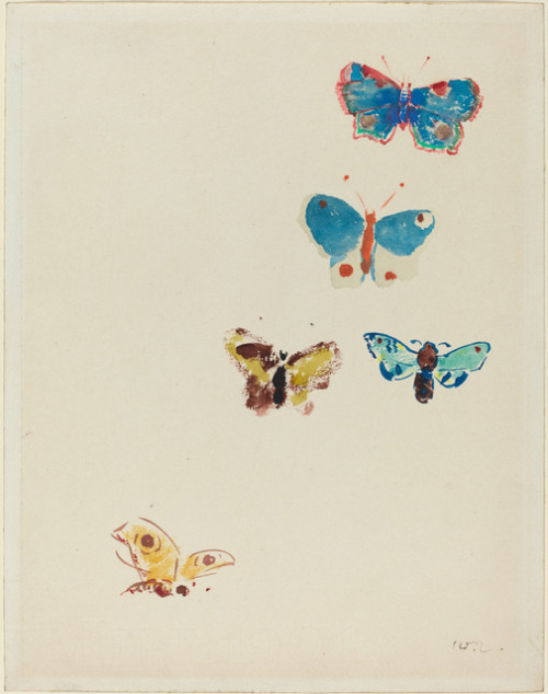 wtxch:Odilon RedonFive Butterflies, ca. 1912 Watercolor on wove paper