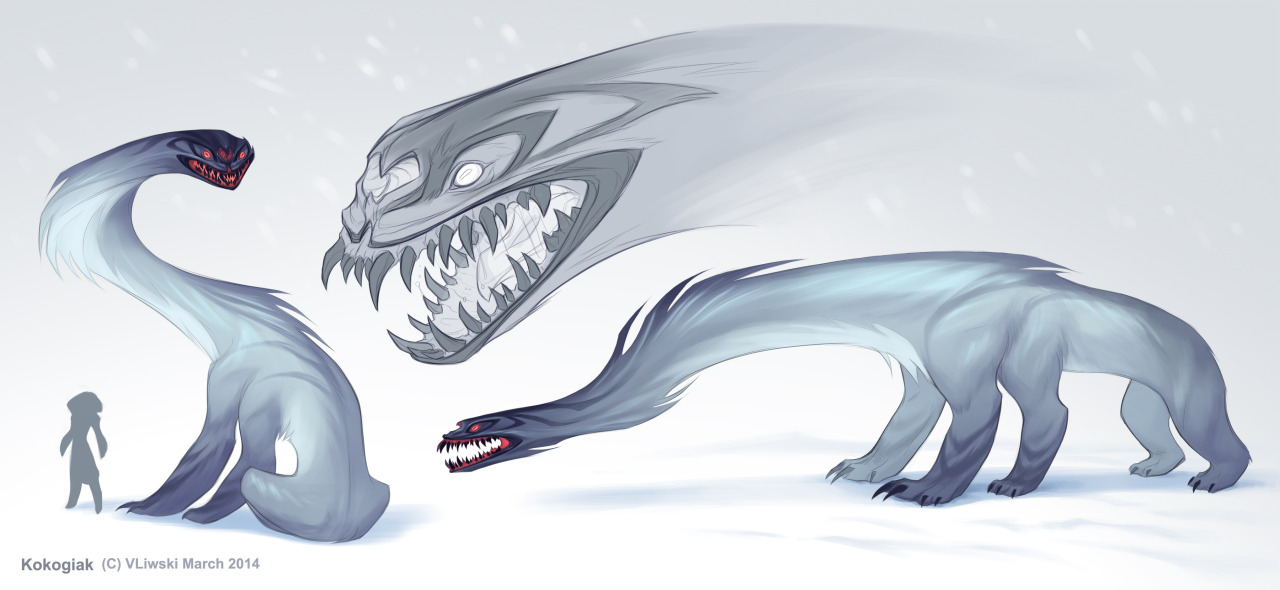 zebrafeets-art:  A character dump from my senior project about Sedna, the Inuit goddess