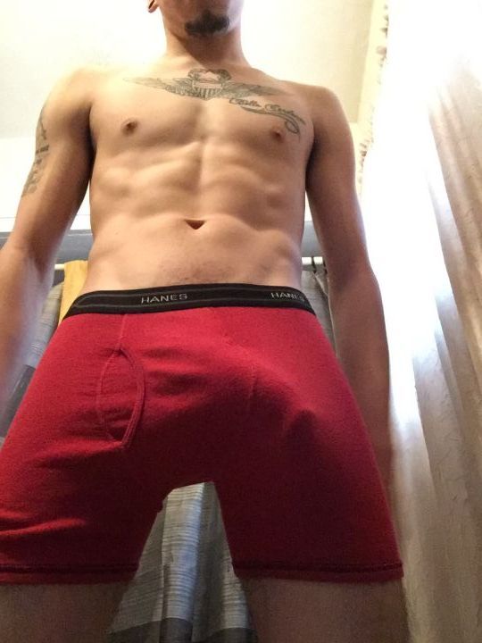 straightbaitedguys:  A sexy ass latino showing off how hung he is.—-Submit straight