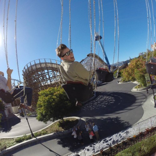 So high at Great Africa for #gopro’s new camera release party. #greatamerica #swinging #bigdic