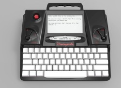 johndarnielle:  printeresting:  (via @johnpyper) Hemingwrite Typewriter May Redefine Writing eBooks  kinda dig this. I wrote some sections of Wolf in White Van on a 1953 Royal because I learned to type on a manual typewriter and spent many long evenings