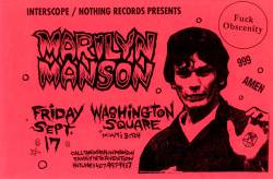 coma-morning:  Marilyn Manson FlyerFriday, September 17, 1993  