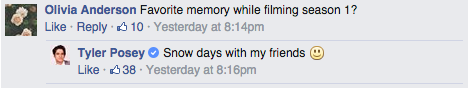 notanotherteenwolfpodcast: Some highlights from Posey’s Q&amp;A on facebook.