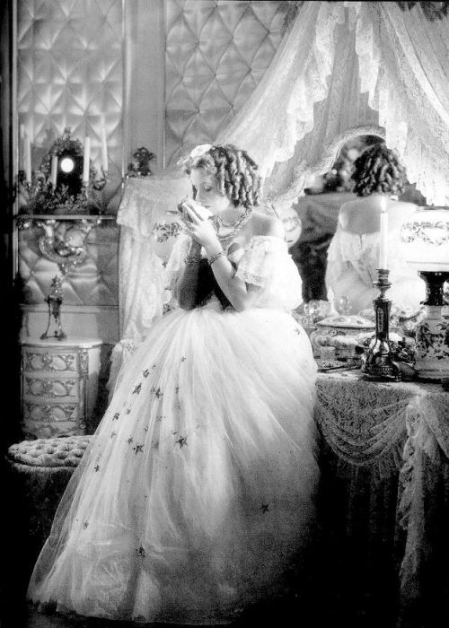 wehadfacesthen:  Greta Garbo as Marguerite Gautier in Camille (George Cukor, 1936). Her dress is by Adrian, MGM’s head designer.