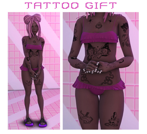 Tattoo Gift - a poor quality tattoo set :) due to requests I’m releasing my sims’ custom tattoos- fi