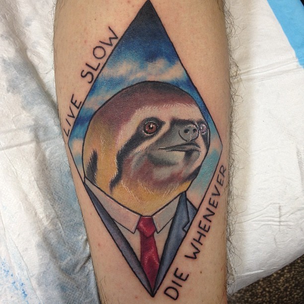 1337tattoos:  &ldquo;Live Slow, Die Whenever&rdquo; Done by Matt &ldquo;White