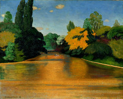 amare-habeo:  Felix Edouard Valloton  (Swiss, 1865–1925) The Lake in the Bois de Boulogne, 1918