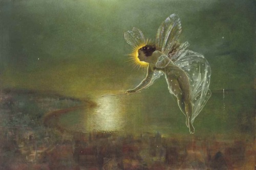 oldchildrensbooks:Spirit of Night.Artist : John Atkinson Grimshaw.