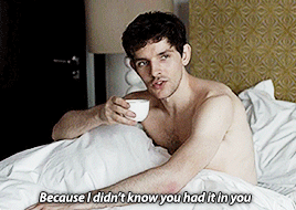 mamalaz:Merthur Breakfast in BedIn which Merlin’s sass gets sassed back