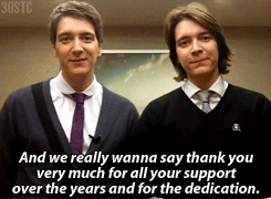 James and Oliver Phelps accept the 2012 SFX award for film of the year on behalf of Harry Potter | R