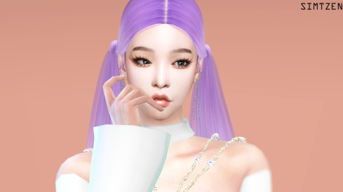 CC : Hair 008 - CHUNGHA &lsquo;Tonight&rsquo; by SIMTZENNew mesh 66 Swatches All LODs availa