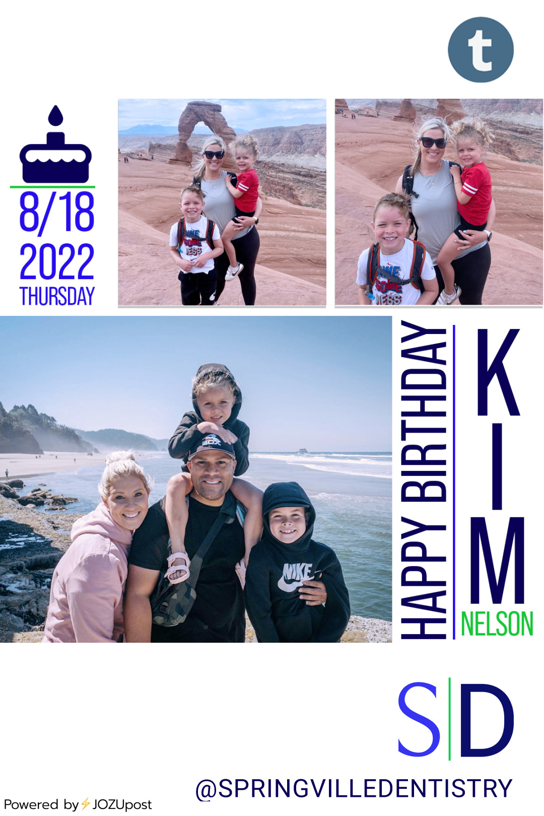 🎂🎈🥳 HAPPY BIRTHDAY KIM!!!!
Kim loves Diet Dr. Pepper and she is an Oregon Ducks fan! She always has the CUTEST SHOES 😍😍 Kim is an organized, fun, and kind person. Kim is a great hygienist and We love having her as a hygienist at Springville...