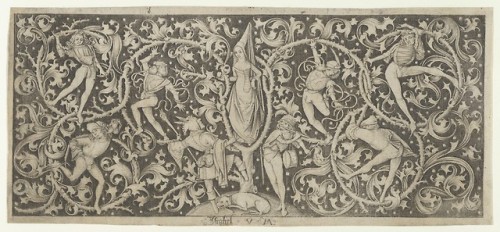 met-drawings-prints: Ornamental Engraving with Morris Dancers by Israhel van Meckenem, Drawings and 