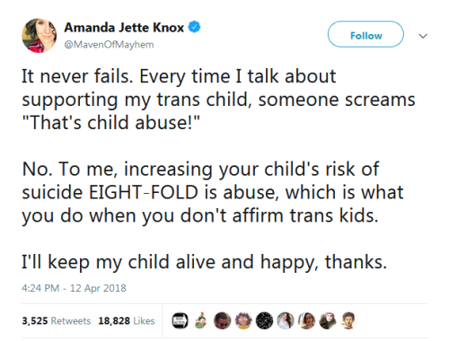 “It never fails. Every time I talk about supporting my trans child, someone screams “That&rsqu
