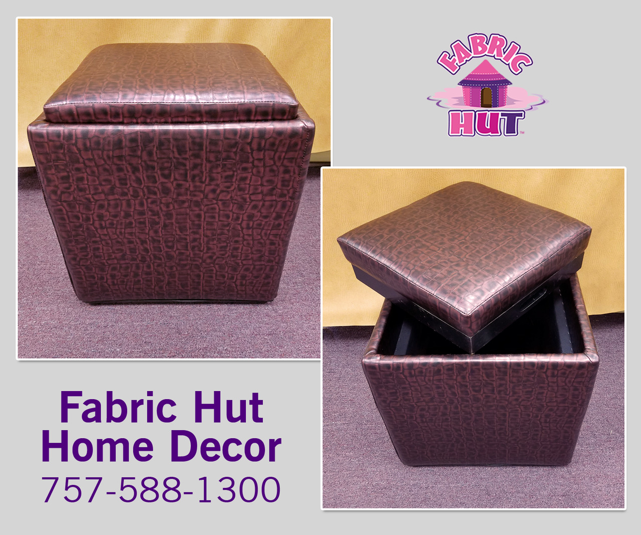 If a piece makes you happy and you want to make it match your decor, we’re here to help! Our client wanted an alligator storage ottoman, and that’s what we delivered! (No actual alligators are stored in this ottoman as far as we know…) Give Randy a...