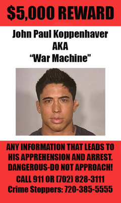 incognitomaneater:  fleshlight:  To show our support for Christy Mack we are offering a ŭK reward for info leading to the arrest of “War Machine.”  Signal boost the fuck out of this. This guy is a sociopath that JUSTIFIED BEATING UP A WOMAN. 