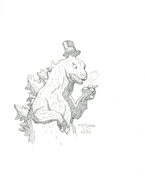 thehauntedrocket: Godzilla by Mike Mignola