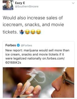 sumchckn: lagonegirl:  The problem is those who got indicted for the petty bullshit about weed before the law is passed would be ineligible to sell it. Meaning that – since most of those are Black people – weed sales is gonna be one where the Black