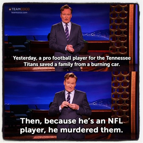 teamcoco: From last night’s #CONAN monologue. #Tennessee #Titans #NFL (at Warner Bros Stage 15