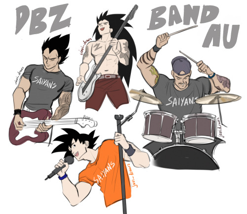 javidraws: I’ve been drawing a lot of DBZ band AU, (its honestly a vegebul band AU lol, but I had to