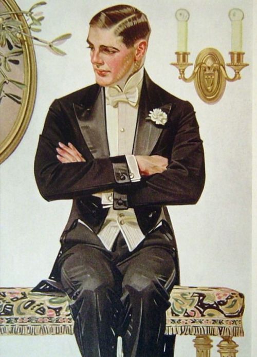 1890-1919. White tie tuxedo illustrations. Note the unusual styles in the 2nd and 9th image (the cuf
