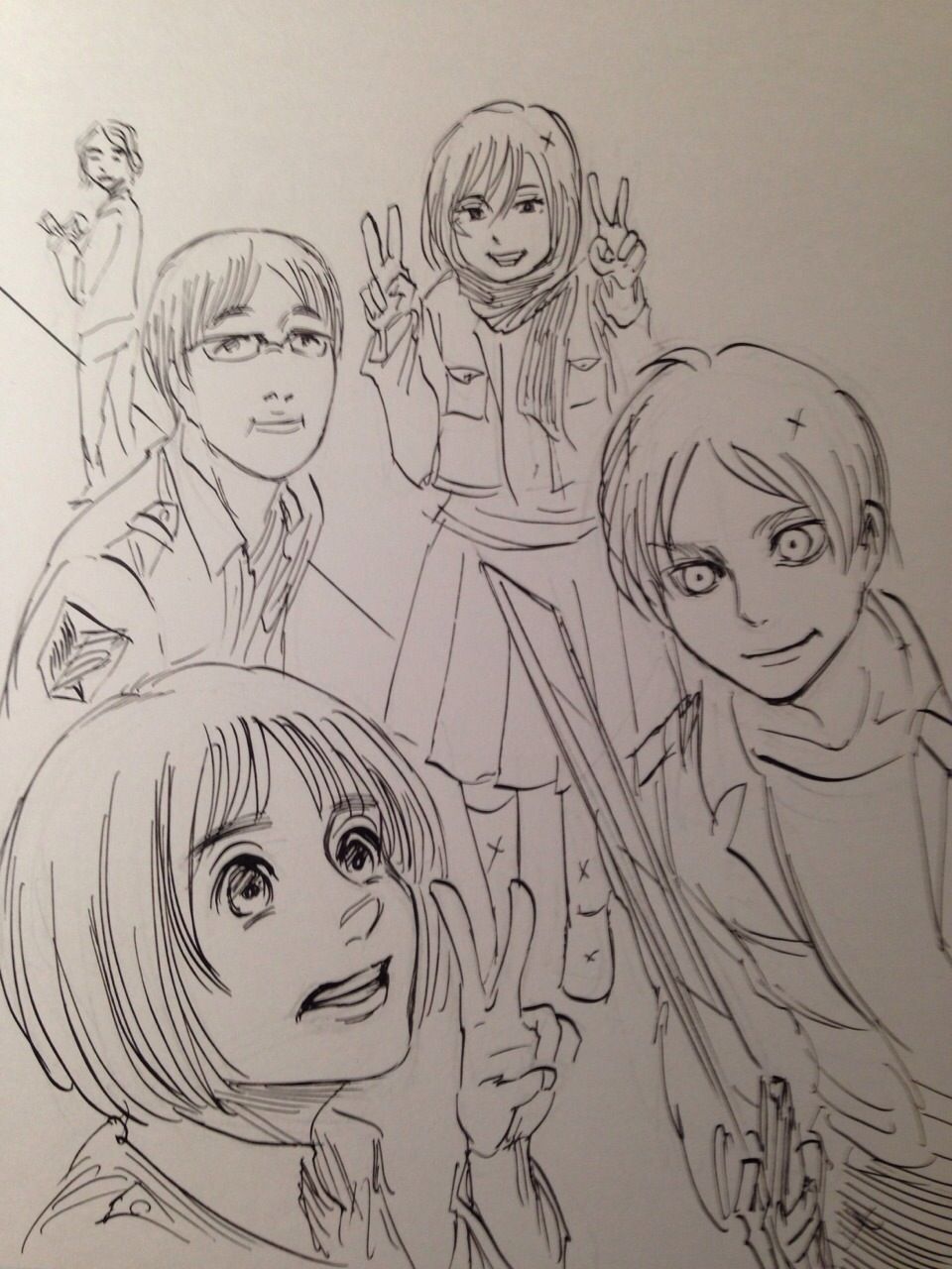  Isayama blogged two sketches imitating a recent candid photo of SnK director Araki