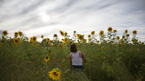 Friends and flowers.