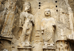 ancientart:  Sections from the Longmen Grottoes, Luoyang,