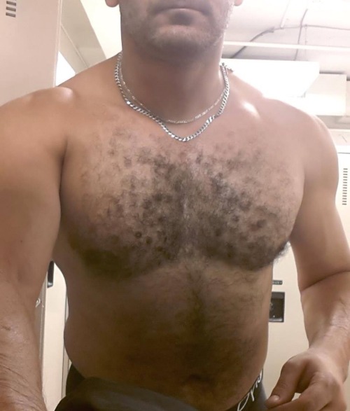 mapo55:  Hola   Hairy sexy man with great looking pecs - WOOF my kind of man.