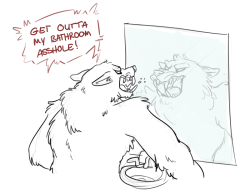 westfallcorndog:  Little Male Worgen Things: Fighting your own reflection 