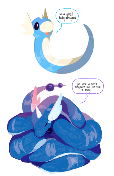 blusteps:baby pokemon dragons i forgot i never posted here!! dragonair and dratini are my fave drago