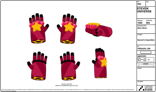 Garnet and her signature weapon: Gauntlets! Lead Character Designer Danny Hynes (Original design by Rebecca Sugar) Prop Design Angie Wang Color Tiffany Ford