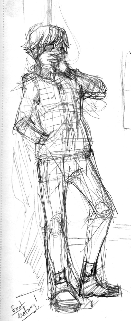 Doodle of an original character in pencil. Check out it done with an equally rough