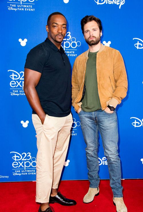 sebastianstansource:Sebastian Stan and Anthony Mackie at Disney’s D23 Expo 2017.