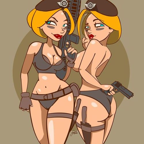 @patchsquadusa #fiverr #pinupgirl #drawing #cartoon #sexy #tactical #guns #girls #bikini #pinupart #