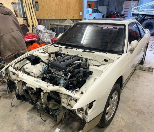 Progression on my personal S13 Silvia. Got the SR20DET in place. A lot more progress as well.