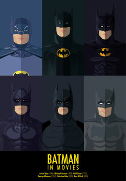 longlivethebat-universe:  Batman In Movies by Marc Lafron  https://www.behance.net/marclafon
