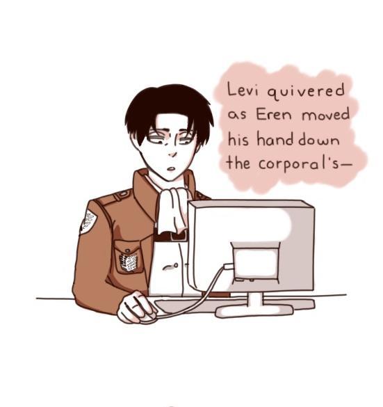 pratiwiputrihardiani:  Levi Discovers Yaoi by VictorySoup 