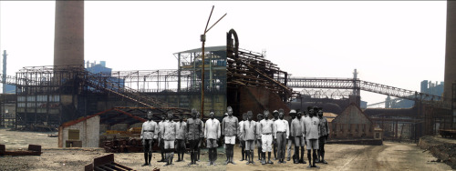 dynamicafrica:  Conscious of space, time and memory, making use of contrast and juxtaposition, and inspired by the colonial mining industry in his birth province of Katanga, Congolese mutli-media artist Sammy Baloji combines these elements to create a