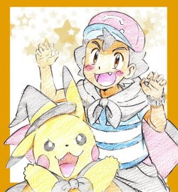 Pokeshipping:ash And Pikachu Drawn By Animator Takashi Shinohara (X). Happy Halloween!