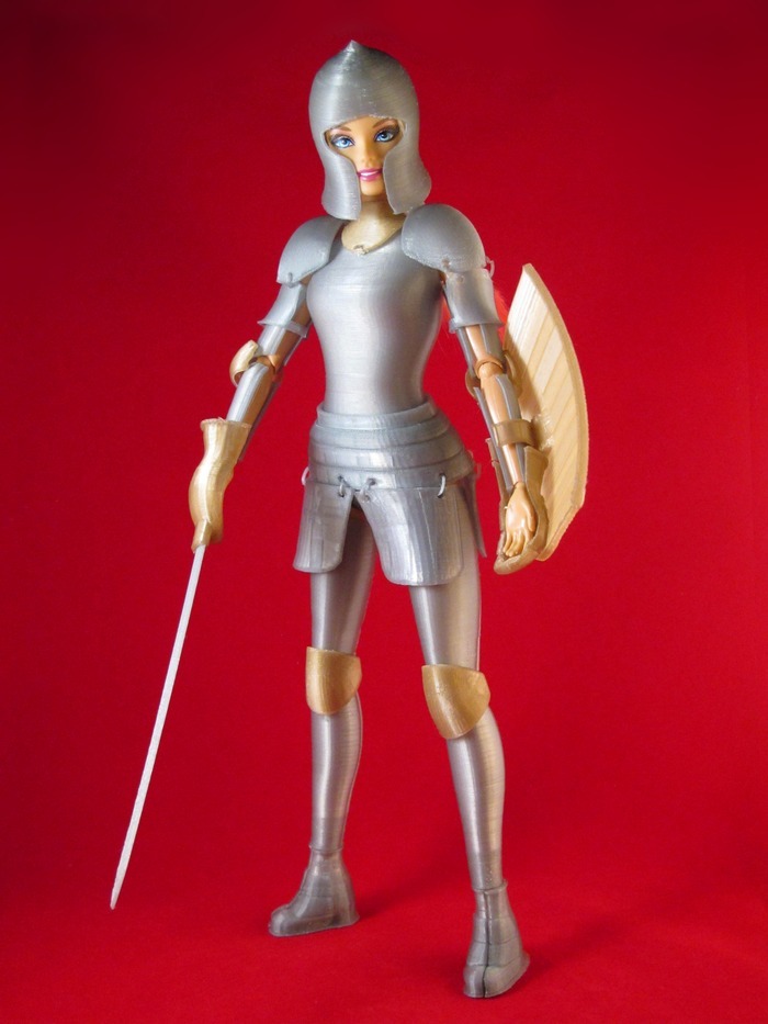 maxistentialist:  3d printed armor for Barbie. The files are available for $1 on