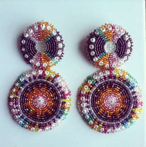 Yaqui Beaded Earrings for Crystal Galindo by Brit Reedhttps://www.instagram.com/nitaohoyo/“Been work